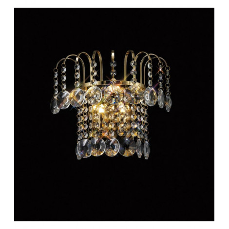 Applique murale Rosina avec interrupteur 2 Ampoules doré/cristal|Appliques murales|Luminaire Center