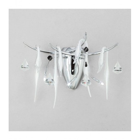 Applique murale Cygnet 3 Ampoules chrome poli/verre noir/cristal|Appliques murales|Luminaire Center