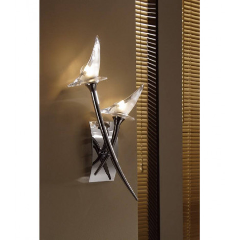 Applique murale Flavia avec interrupteur 2 Ampoules G9, chrome poli|Appliques murales|Luminaire Center