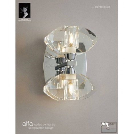 Applique murale Alfa avec interrupteur 2 Ampoules G9, chrome poli|Appliques murales|Luminaire Center
