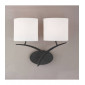 Applique murale Eve 2 Ampoules E27, anthracite avec Abat jours blanc ovale|Appliques murales|Luminaire Center