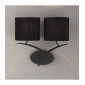 Applique murale Eve 2 Ampoules E27, anthracite avec Abat jours noir ovale|Appliques murales|Luminaire Center