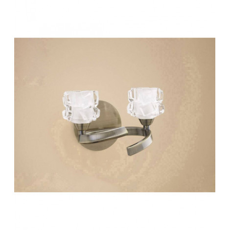 Applique murale Ice avec interrupteur 2 Ampoules G9 ECO, laiton antique|Appliques murales|Luminaire Center