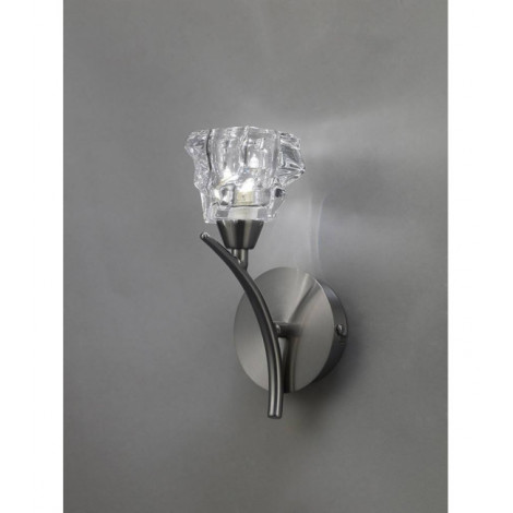Applique murale Iku avec interrupteur 1 Ampoule G9, nickel satiné|Appliques murales|Luminaire Center
