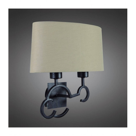 Applique murale Argi 2 Ampoules E27 avec Abat jour marron oxydé|Appliques murales|Luminaire Center