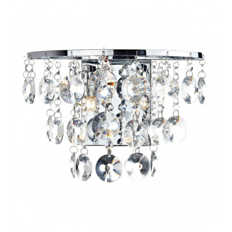 Applique murale Jester cristal et chrome poli 2 ampoules|Appliques murales|Luminaire Center
