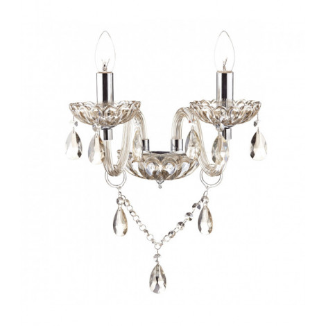 Applique murale Raphael verre champagne et chrome poli 2 ampoules|Appliques murales|Luminaire Center