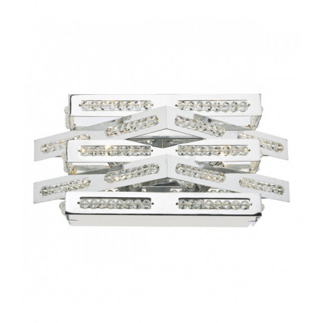 Applique murale Cube chrome poli et cristal 2 ampoules|Appliques murales|Luminaire Center