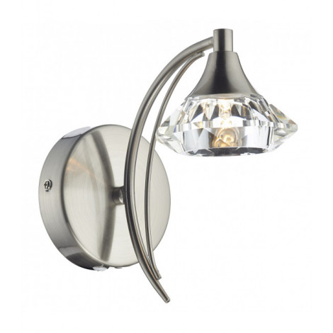 Applique murale Luther chrome satiné et cristal 1 ampoule|Appliques murales|Luminaire Center