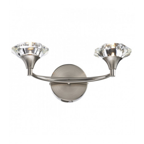 Applique murale Luther chrome satiné et cristal 2 ampoules|Appliques murales|Luminaire Center