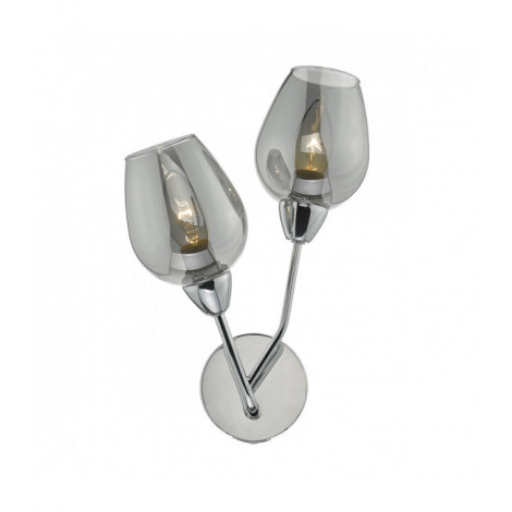 Applique murale Eloise chrome poli et fumé 2 ampoules|Appliques murales|Luminaire Center