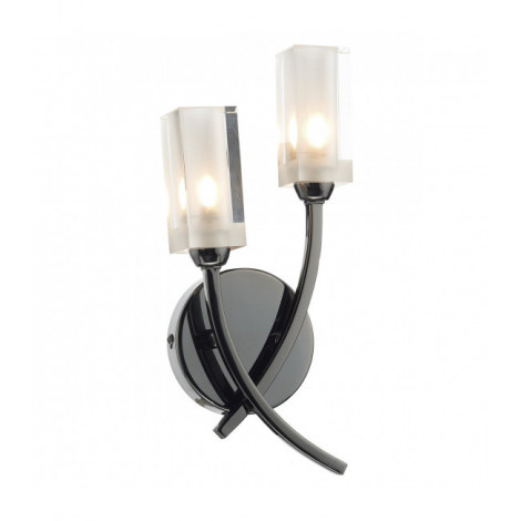 Applique murale Morgan chrome noir et verre 2 ampoules|Appliques murales|Luminaire Center
