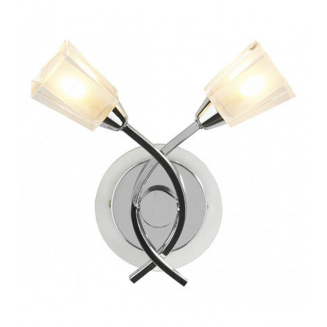 Applique murale Austin chrome poli et verre 2 ampoules|Appliques murales|Luminaire Center