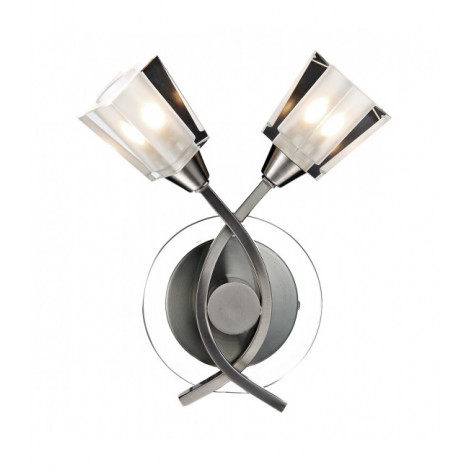 Applique murale Austin chrome satiné et verre 2 ampoules|Appliques murales|Luminaire Center