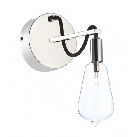 Applique murale Scroll nicke poli et verre 1 ampoule|Appliques murales|Luminaire Center