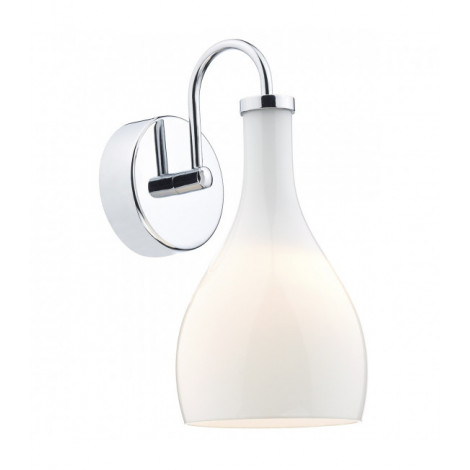 Applique murale Soho chrome poli et verre blanc 1 ampoule|Appliques murales|Luminaire Center