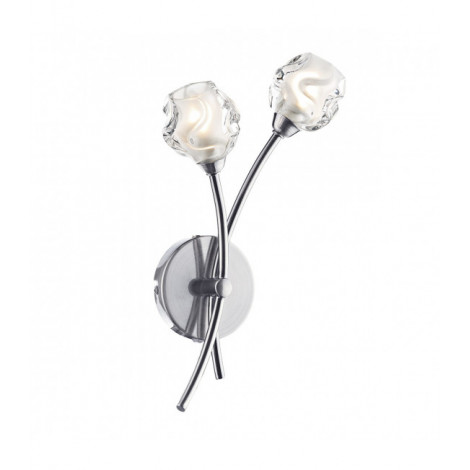 Applique murale Seattle chrome satiné et verre moulé 2 ampoules|Appliques murales|Luminaire Center