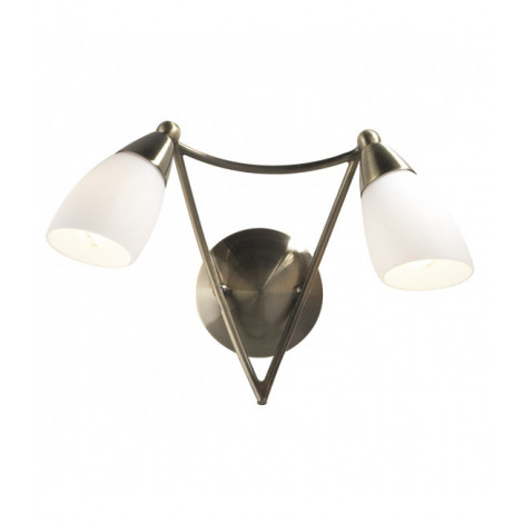 Applique murale Bureau laiton antique et verre opale 2 ampoules|Appliques murales|Luminaire Center