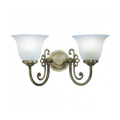 Applique murale Woodstock laiton antique et verre scavo 2 ampoules|Appliques murales|Luminaire Center