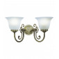 Applique murale Woodstock laiton antique et verre scavo 2 ampoules|Appliques murales|Luminaire Center