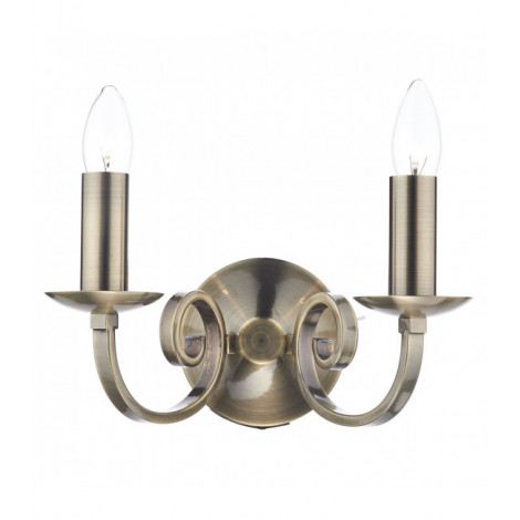 Applique murale Murray laiton antique et 2 ampoules|Appliques murales|Luminaire Center