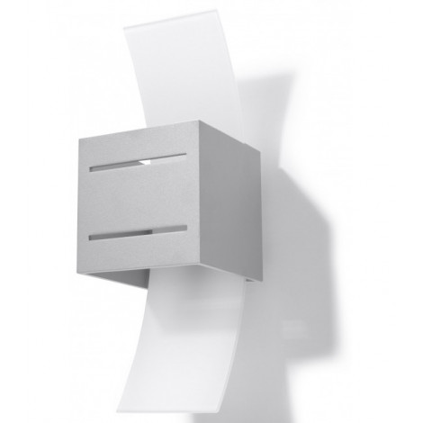 Applique murale LORETO aluminium/verre gris 1 ampoule|Appliques murales|Luminaire Center