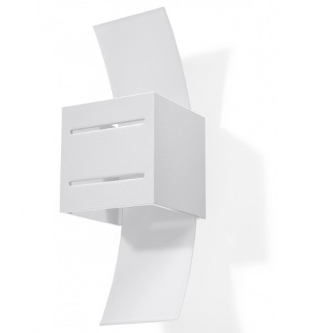 Applique murale LORETO aluminium/verre blanc 1 ampoule|Appliques murales|Luminaire Center