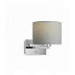 Applique murale Issac Cylinder en Acier , Plaque chromée et tissu gris|Appliques murales|Luminaire Center