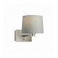 Applique murale Issac Taper en Acier , Plaque de nickel mat et tissu gris|Appliques murales|Luminaire Center