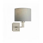 Applique murale Norton Cylinder en Acier , Plaque de nickel mat et tissu gris|Appliques murales|Luminaire Center