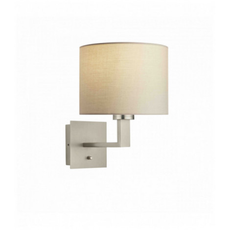 Applique murale Norton Cylinder en Acier , Plaque de nickel mat et tissu taupe|Appliques murales|Luminaire Center