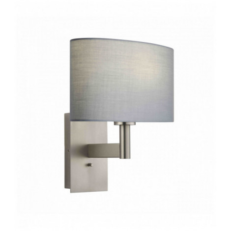 Applique murale Owen Ellipse en Acier , Plaque de nickel mat et tissu gris|Appliques murales|Luminaire Center