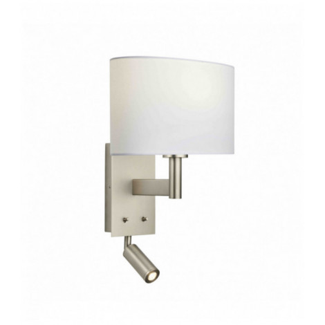 Applique murale Owen Ellipse en Acier , tissu blanc vintage, hauteur 40,5 Cm|Appliques murales|Luminaire Center