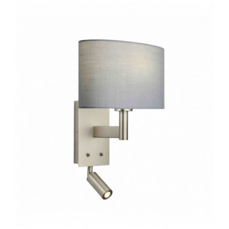 Applique murale Owen Ellipse en Acier , tissu gris, hauteur 40,5 Cm|Appliques murales|Luminaire Center