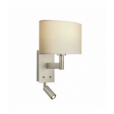 Applique murale Owen Ellipse en Acier , Plaque de nickel mat et tissu taupe|Appliques murales|Luminaire Center