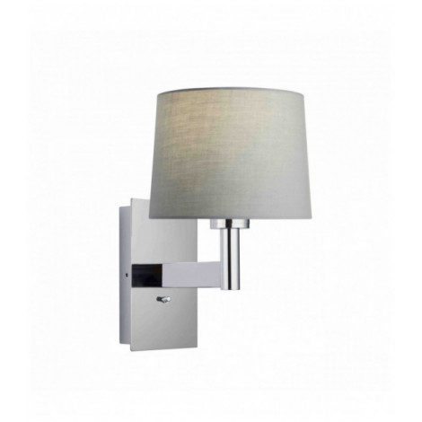 Applique murale Owen Taper en Acier , Plaque chromée et tissu gris|Appliques murales|Luminaire Center