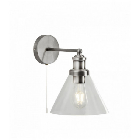 Applique murale pyramid - abat-jour en verre transparent inox|Appliques murales|Luminaire Center
