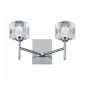 Applique ice cube led - 2 ampoules verre transparent argent satiné|Appliques murales|Luminaire Center