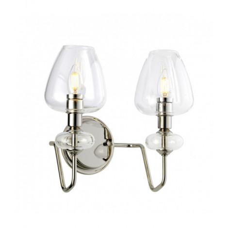 Applique murale Armand Nickel poli avec des nuances de verre claire 30,9 Cm|Appliques murales|Luminaire Center