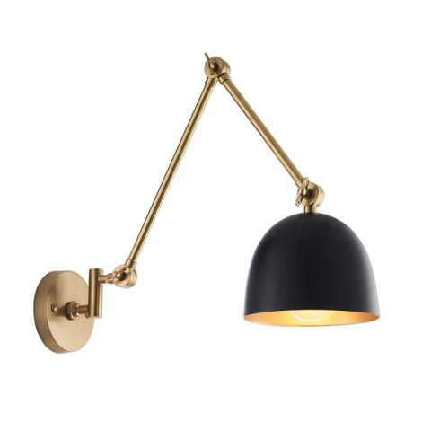 Applique murale Lehal Laiton,acier Laiton antique,Noir mat 1 ampoule 20-65cm|Appliques murales|Luminaire Center
