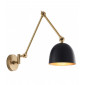 Applique murale Lehal Laiton,acier Laiton antique,Noir mat 1 ampoule 20-65cm|Appliques murales|Luminaire Center