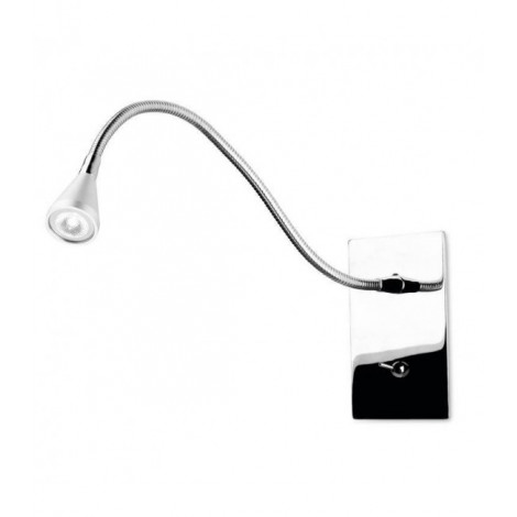 Applique avec liseuse Book Acier Chrome 1 ampoule 13-40cm|Appliques murales|Luminaire Center