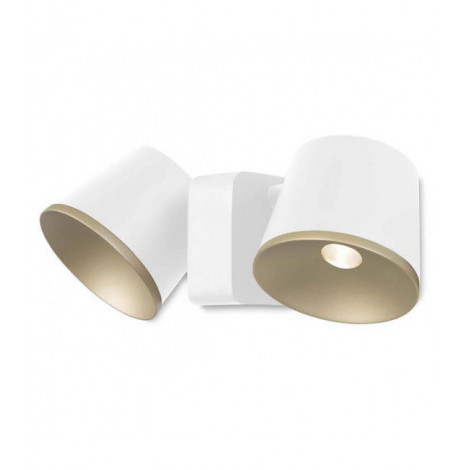 Applique murale Drone Métal Or blanc 2 ampoules 7,5cm|Appliques murales|Luminaire Center