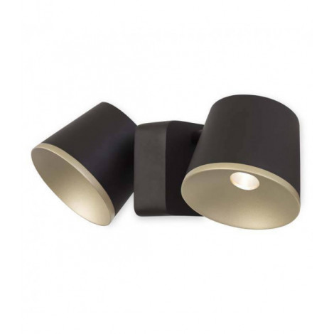 Applique murale Drone Métal Brun,or 2 ampoules 7,5cm|Appliques murales|Luminaire Center