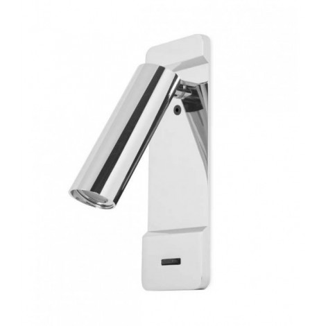 Applique avec liseuse Lire Acier Chrome 17 Cm|Appliques murales|Luminaire Center