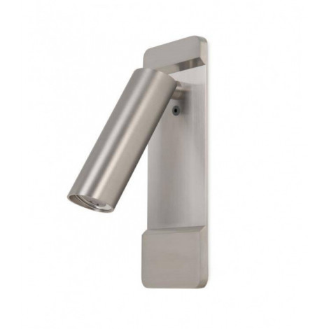Applique avec liseuse Lire Acier Nickel satiné 17 Cm|Appliques murales|Luminaire Center