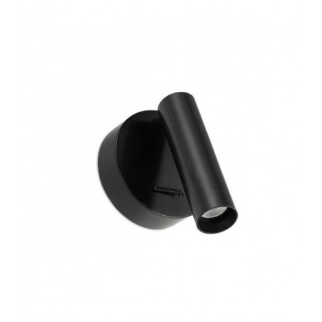 Applique avec liseuse Stylus Aluminium Noir 12 Cm|Appliques murales|Luminaire Center