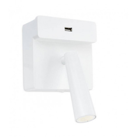 Applique avec liseuse Gamma Aluminium blanc 16,5 Cm|Appliques murales|Luminaire Center