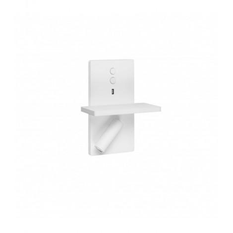 Applique avec liseuse Elamp Aluminium blanc|Appliques murales|Luminaire Center