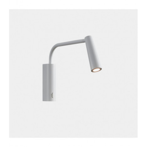 Applique avec liseuse Gamma Aluminium blanc 1 ampoule 19,85cm|Appliques murales|Luminaire Center